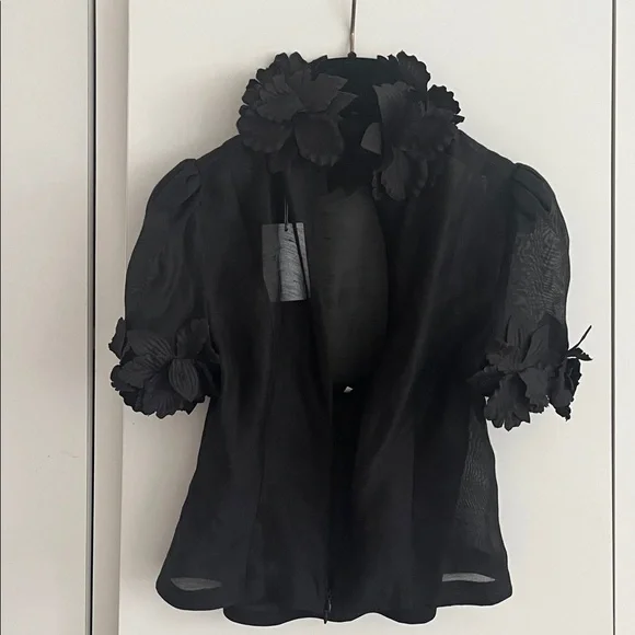 Zimmermann Black Floral Embellished Blouse new with tag. - Picture 1 of 6